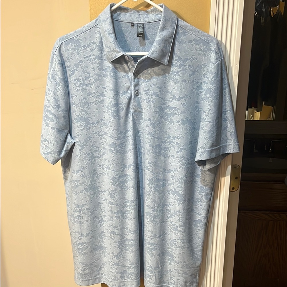 Adidas Blue Camo Golf Shirt Size L